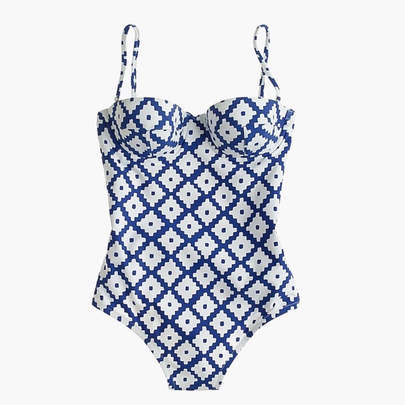 J. Crew Other - J Crew Underwire One Piece Swimsuit SZ Blockprints